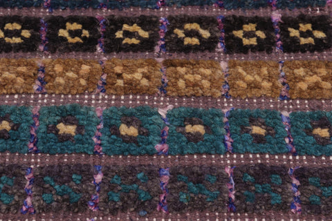 handmade Geometric Berjusta Purple Blue Hand Knotted RECTANGLE WOOL&SILK area rug 9' x 12'