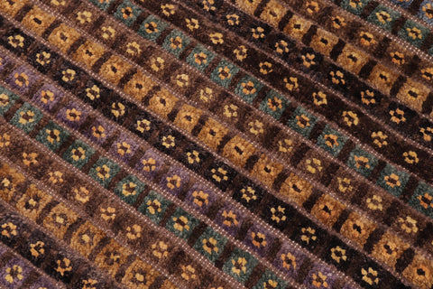 handmade Geometric Berjusta Brown Blue Hand Knotted RECTANGLE 100% WOOL area rug 9' x 12'