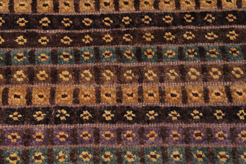 handmade Geometric Berjusta Brown Blue Hand Knotted RECTANGLE 100% WOOL area rug 9' x 12'