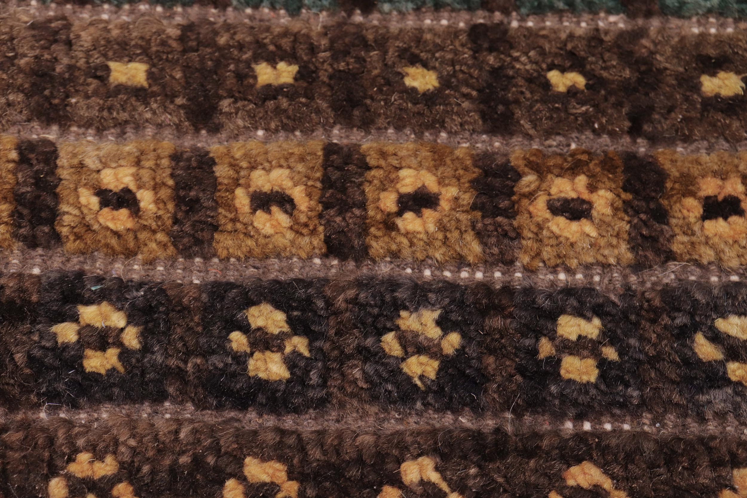 handmade Geometric Berjusta Brown Blue Hand Knotted RECTANGLE 100% WOOL area rug 9' x 12'