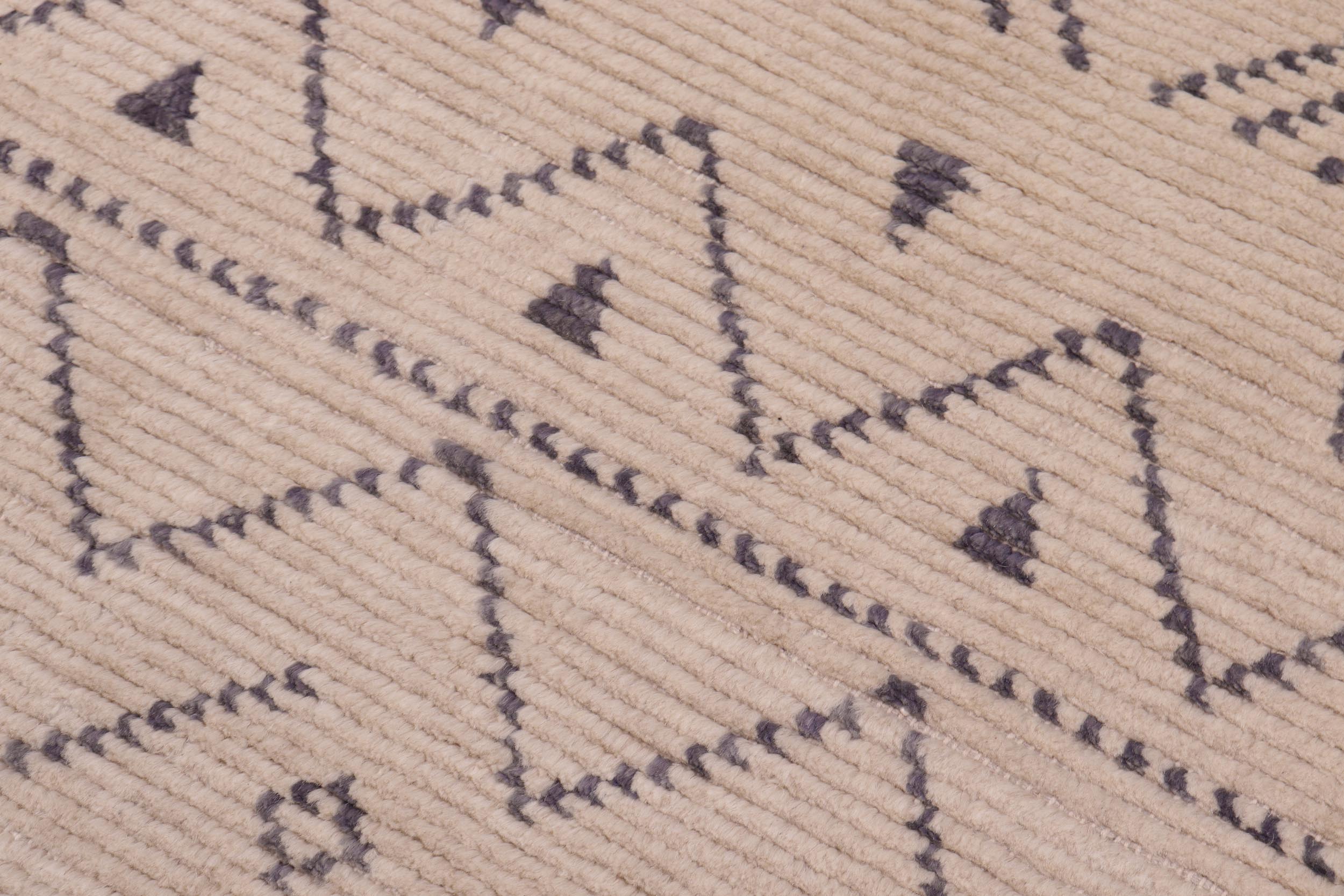 handmade Geometric Berjusta Beige Gray Hand Knotted RECTANGLE 100% WOOL area rug 8' x 10'