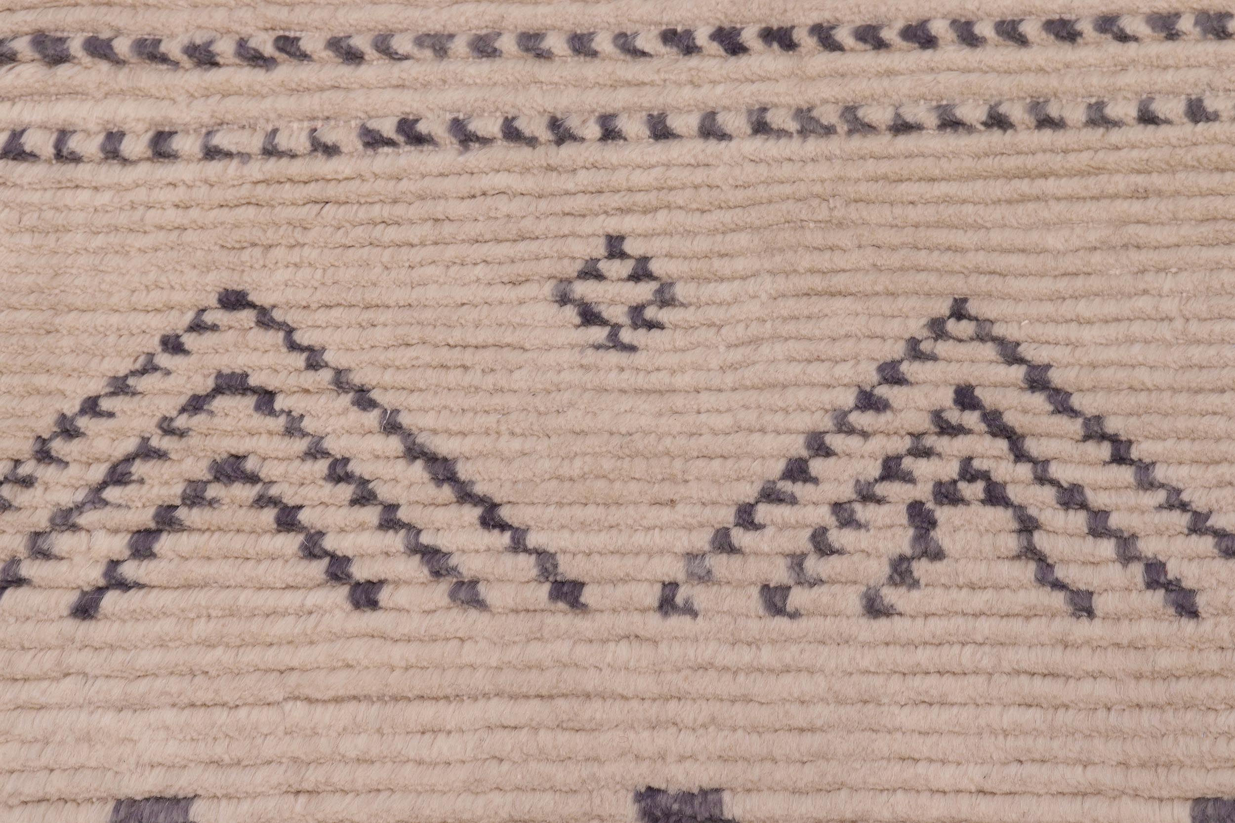 handmade Geometric Berjusta Beige Gray Hand Knotted RECTANGLE 100% WOOL area rug 8' x 10'