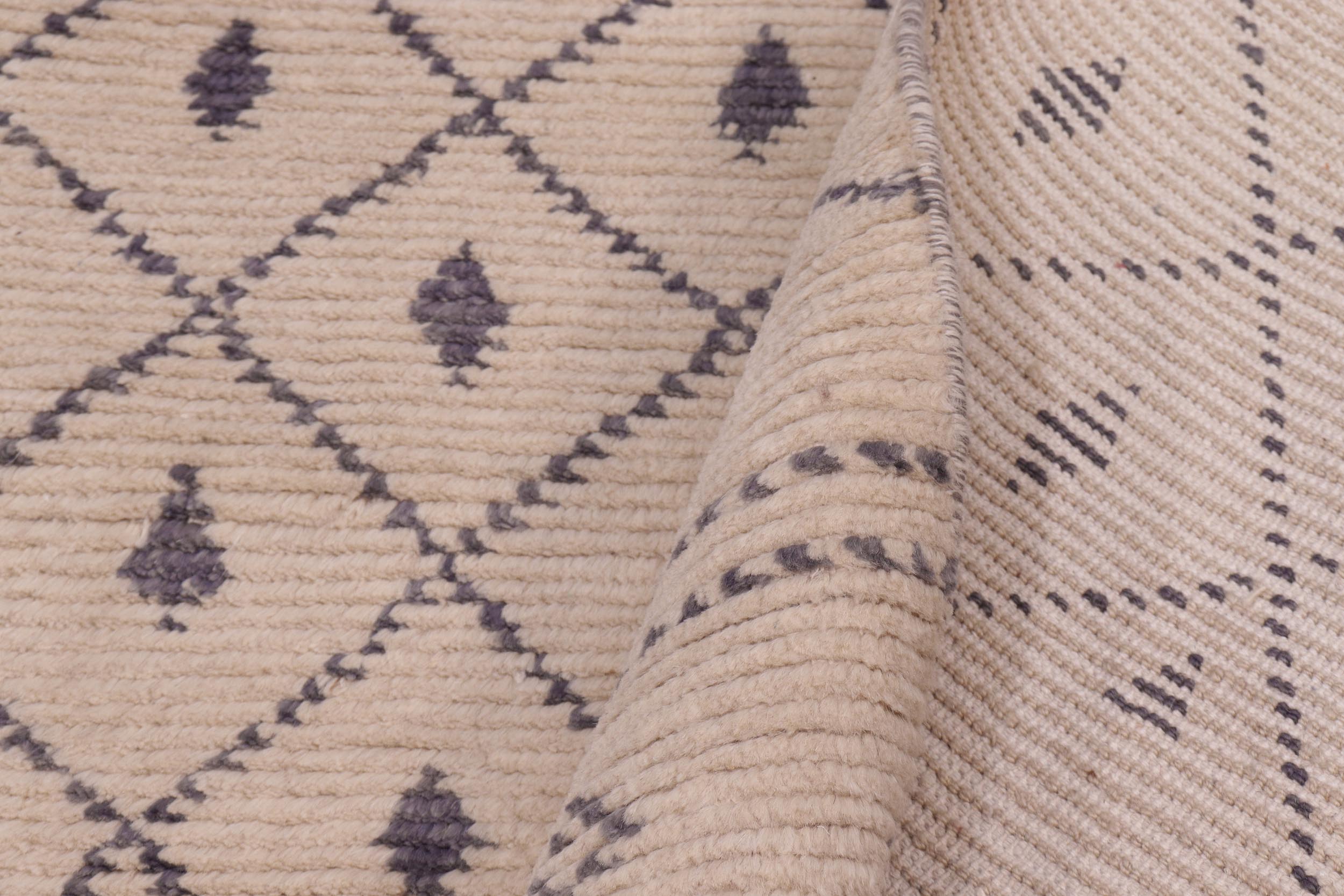 handmade Geometric Berjusta Beige Gray Hand Knotted RECTANGLE 100% WOOL area rug 8' x 10'