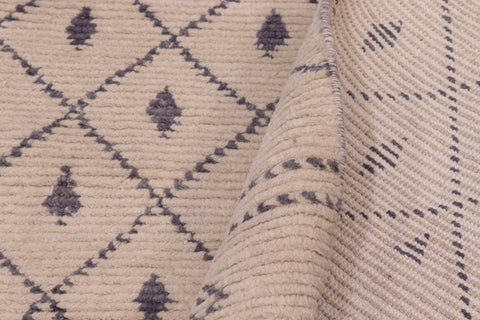 handmade Geometric Berjusta Beige Gray Hand Knotted RECTANGLE 100% WOOL area rug 8' x 10'