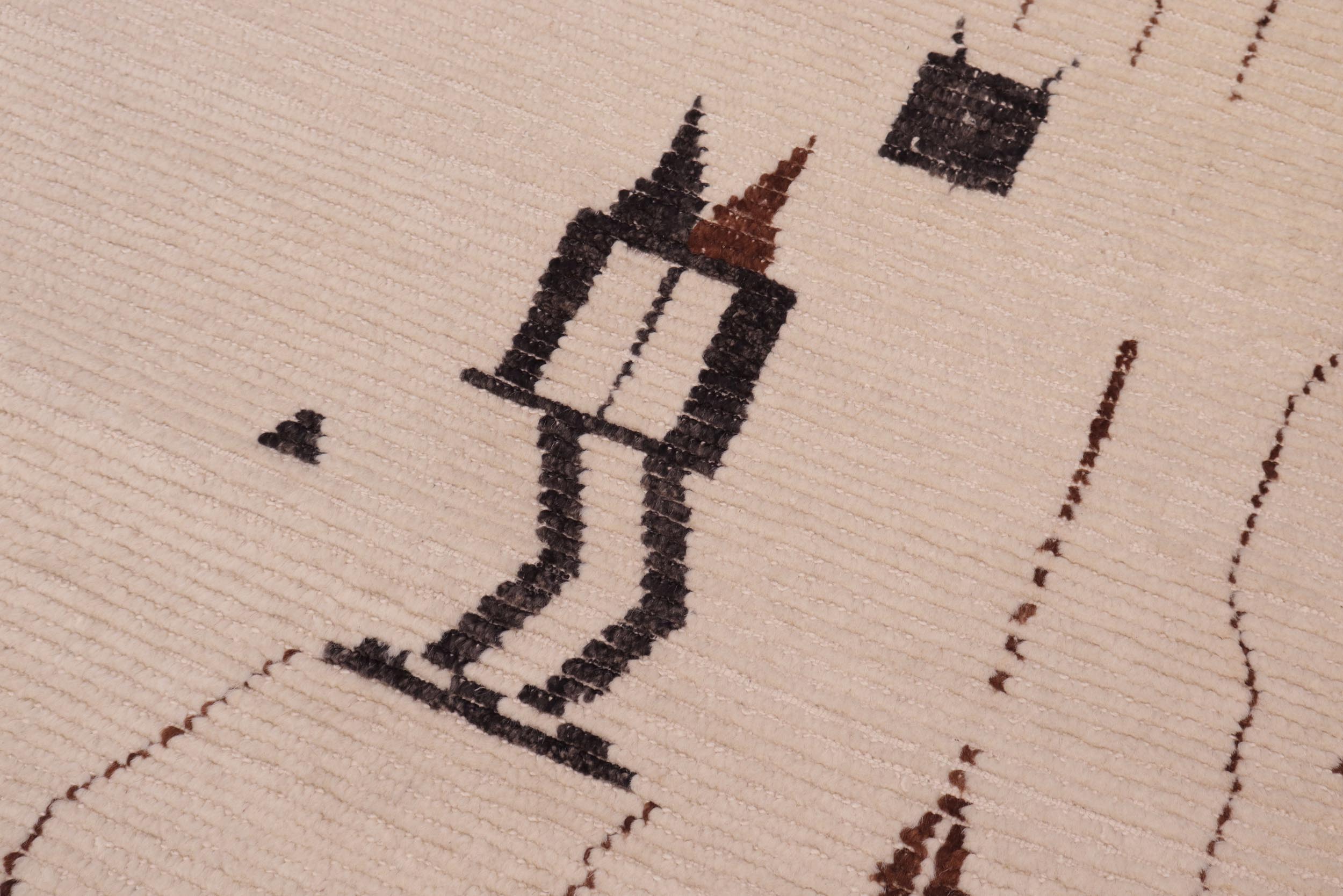 handmade Geometric Berjusta Beige Brown Hand Knotted RECTANGLE 100% WOOL area rug 8' x 10'