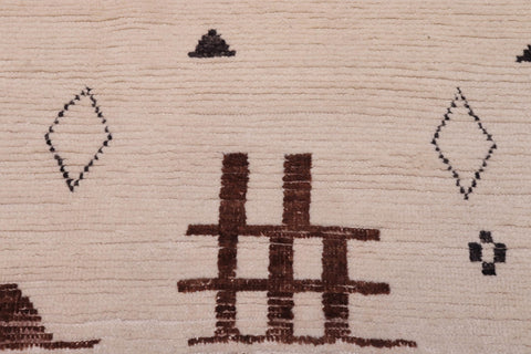 handmade Geometric Berjusta Beige Brown Hand Knotted RECTANGLE 100% WOOL area rug 8' x 10'