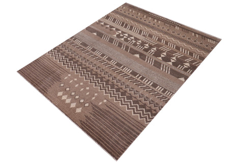 handmade Geometric Berjusta Brown Beige Hand Knotted RECTANGLE 100% WOOL area rug 9' x 12'