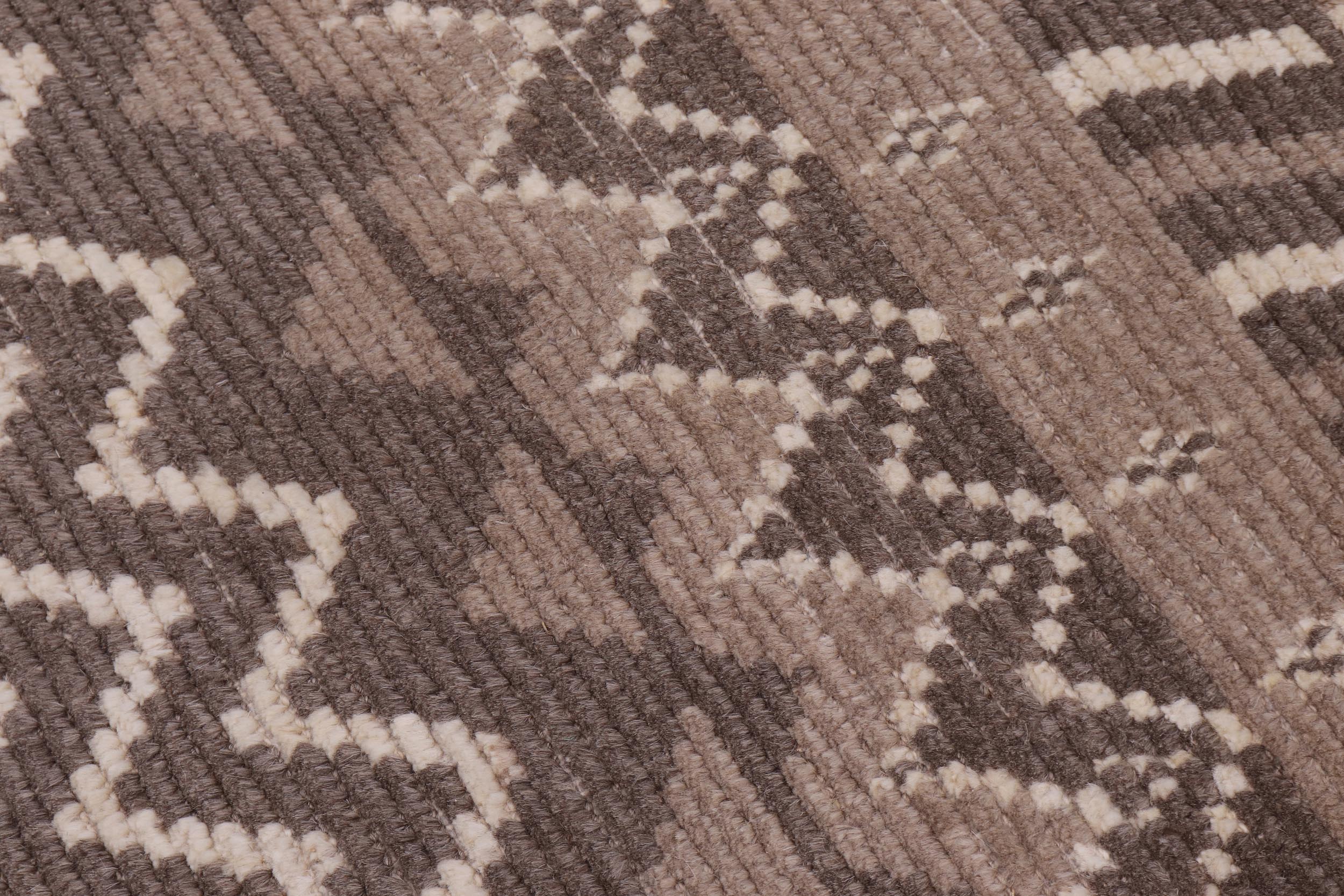 handmade Geometric Berjusta Brown Beige Hand Knotted RECTANGLE 100% WOOL area rug 9' x 12'