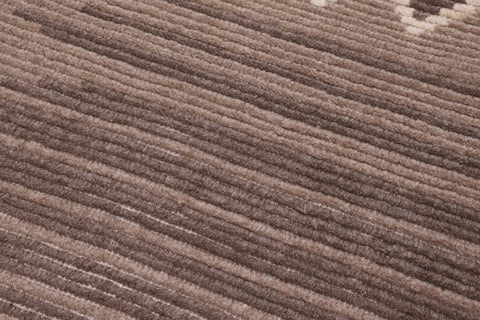 handmade Geometric Berjusta Brown Beige Hand Knotted RECTANGLE 100% WOOL area rug 9' x 12'