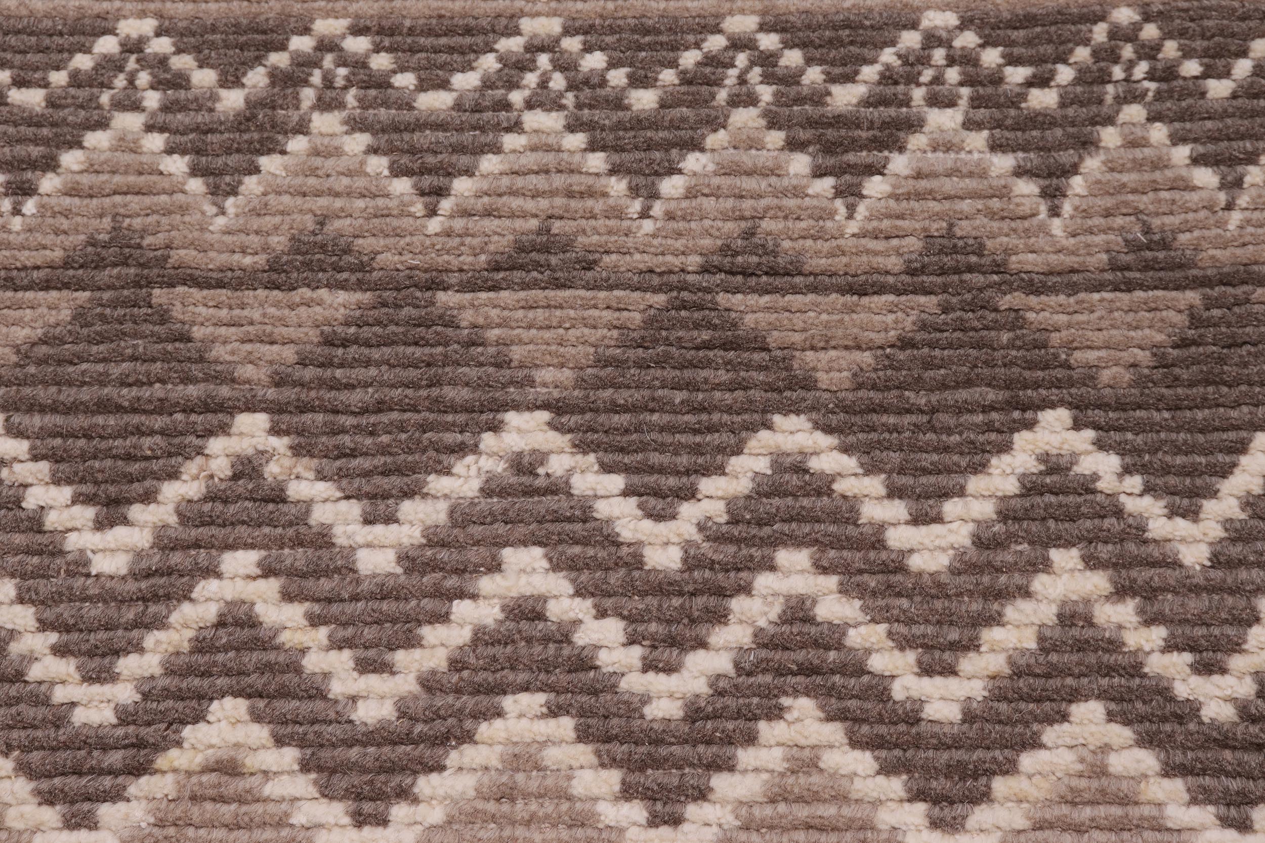 handmade Geometric Berjusta Brown Beige Hand Knotted RECTANGLE 100% WOOL area rug 9' x 12'