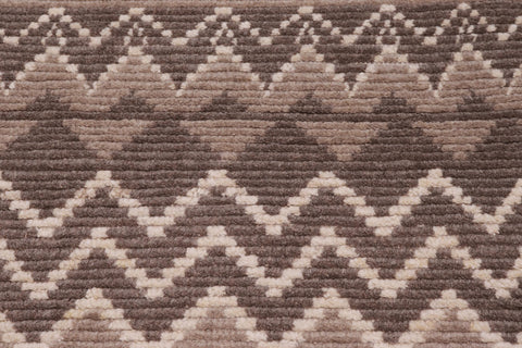 handmade Geometric Berjusta Brown Beige Hand Knotted RECTANGLE 100% WOOL area rug 9' x 12'