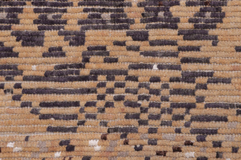 handmade Geometric Berjusta Orange Gray Hand Knotted RECTANGLE WOOL&SILK area rug 5' x 8'