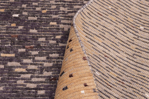 handmade Geometric Berjusta Orange Gray Hand Knotted RECTANGLE WOOL&SILK area rug 5' x 8'