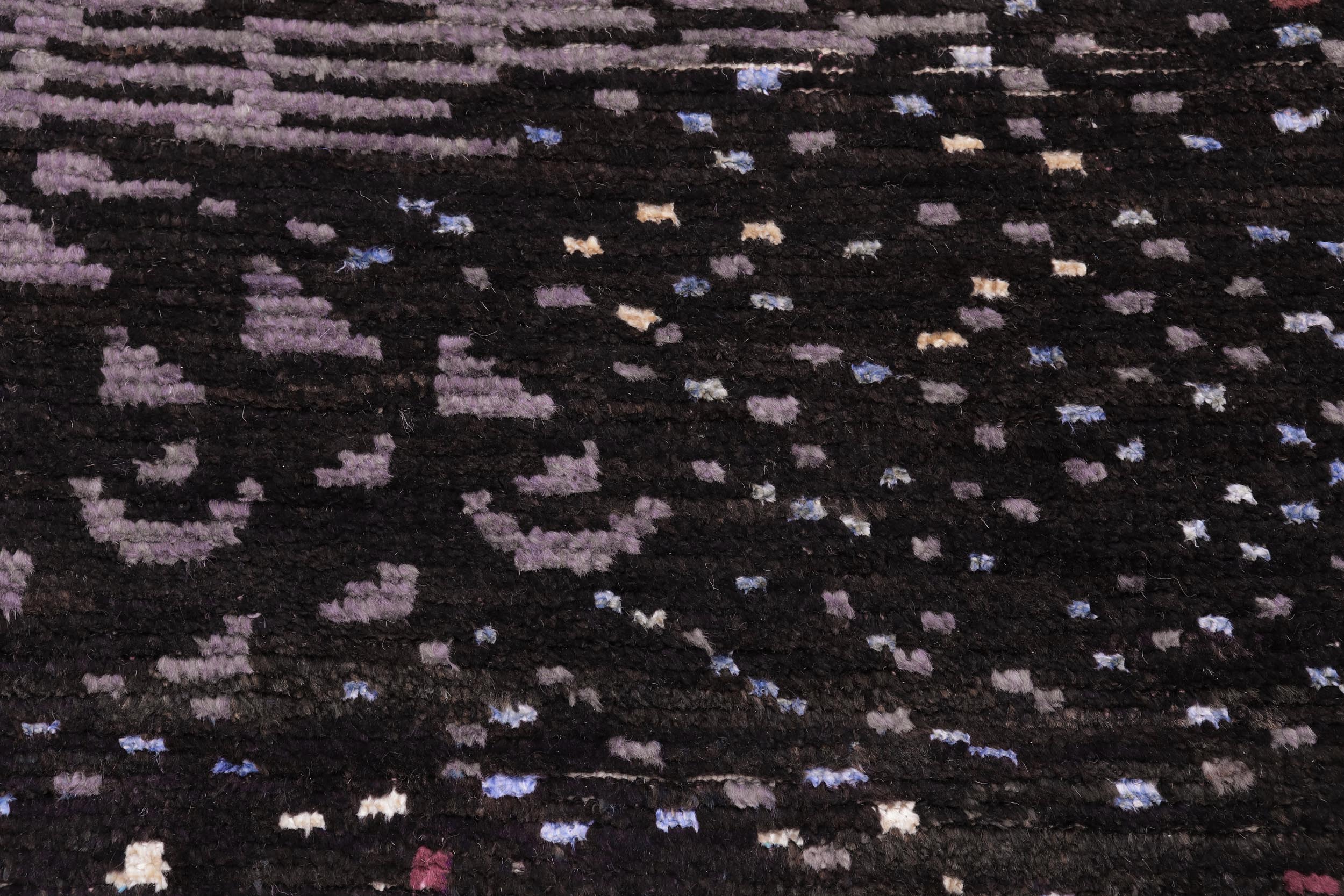 handmade Geometric Berjusta Black Gray Hand Knotted RECTANGLE WOOL&SILK area rug 5' x 8'