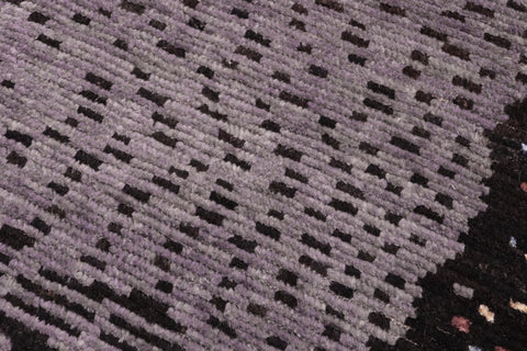 handmade Geometric Berjusta Black Gray Hand Knotted RECTANGLE WOOL&SILK area rug 5' x 8'