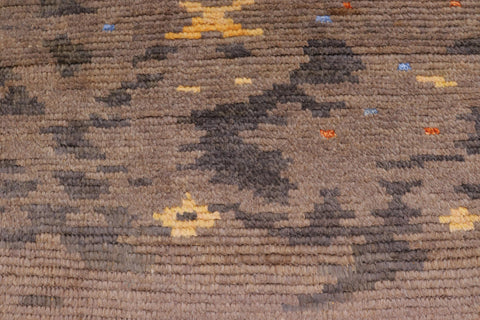 handmade Geometric Moroccan Gray Rust Hand Knotted RECTANGLE WOOL&SILK area rug 6' x 8'