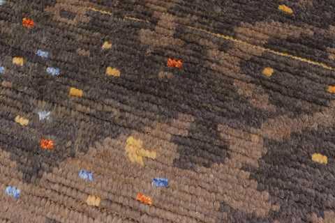 handmade Geometric Moroccan Gray Rust Hand Knotted RECTANGLE WOOL&SILK area rug 6' x 8'