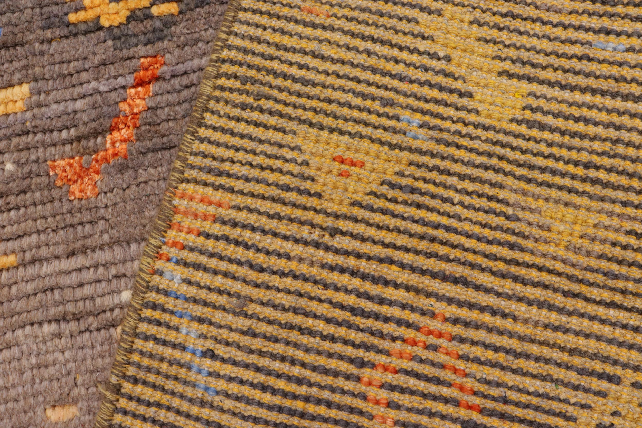 handmade Geometric Moroccan Gray Rust Hand Knotted RECTANGLE WOOL&SILK area rug 6' x 8'