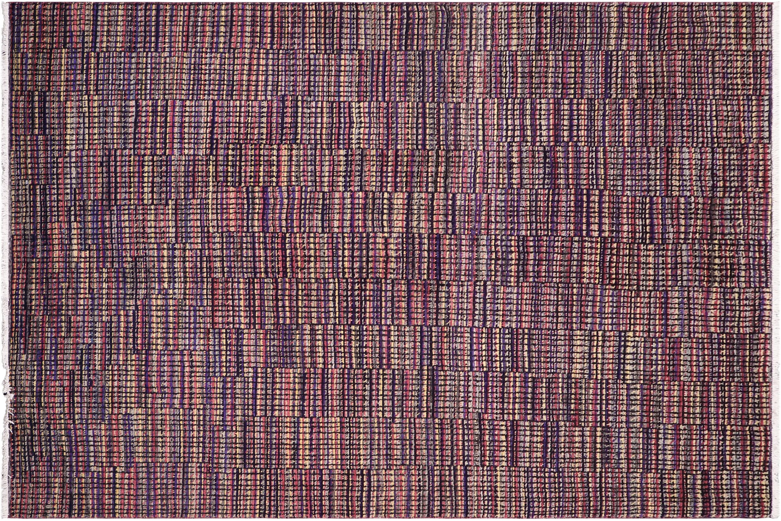 handmade Geometric Berjusta Black Gold Hand Knotted RECTANGLE 100% WOOL area rug 6' x 9'