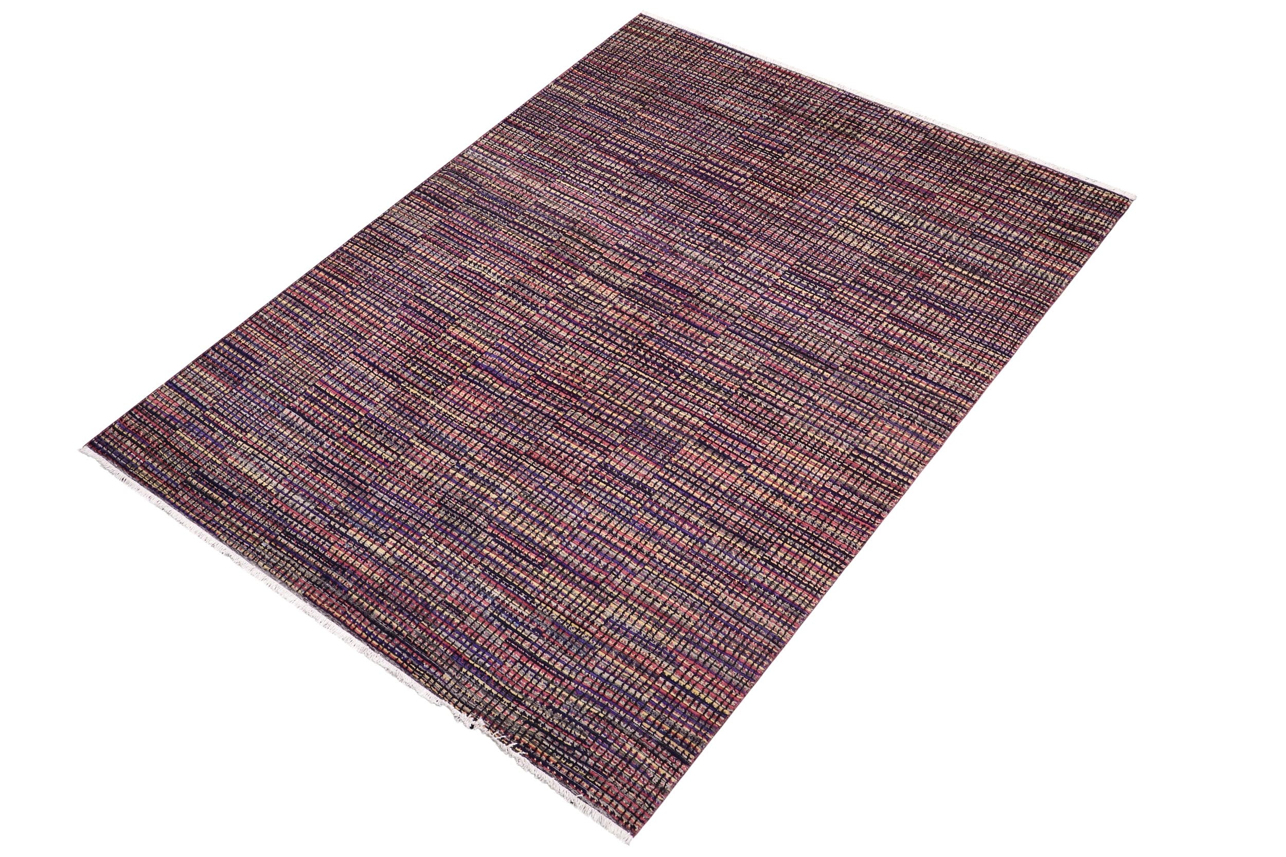 handmade Geometric Berjusta Black Gold Hand Knotted RECTANGLE 100% WOOL area rug 6' x 9'