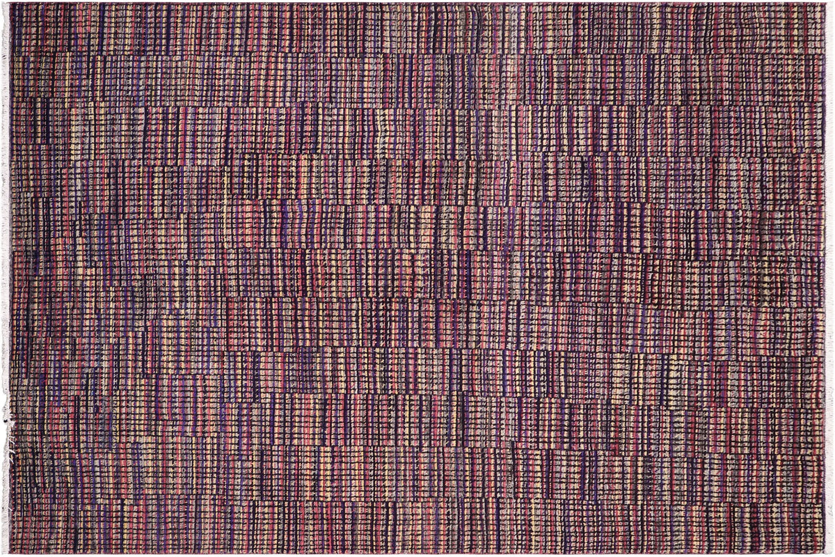 handmade Geometric Berjusta Black Gold Hand Knotted RECTANGLE 100% WOOL area rug 6' x 9'