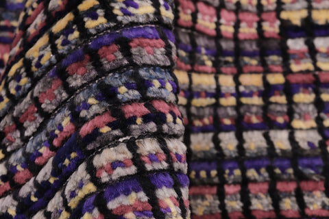 handmade Geometric Berjusta Black Gold Hand Knotted RECTANGLE 100% WOOL area rug 6' x 9'