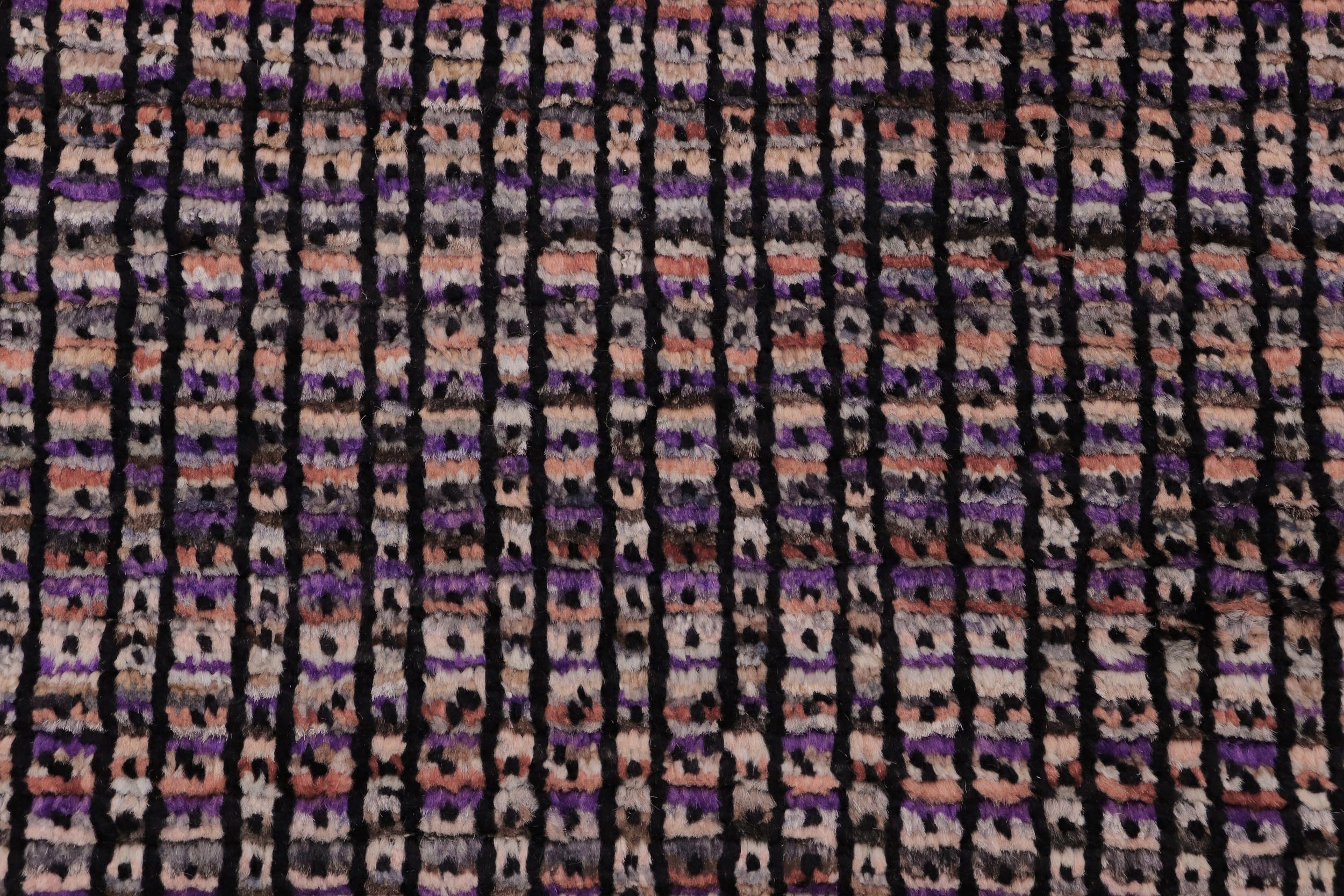 handmade Geometric Berjusta Black Rust Hand Knotted RECTANGLE 100% WOOL area rug 5' x 7'