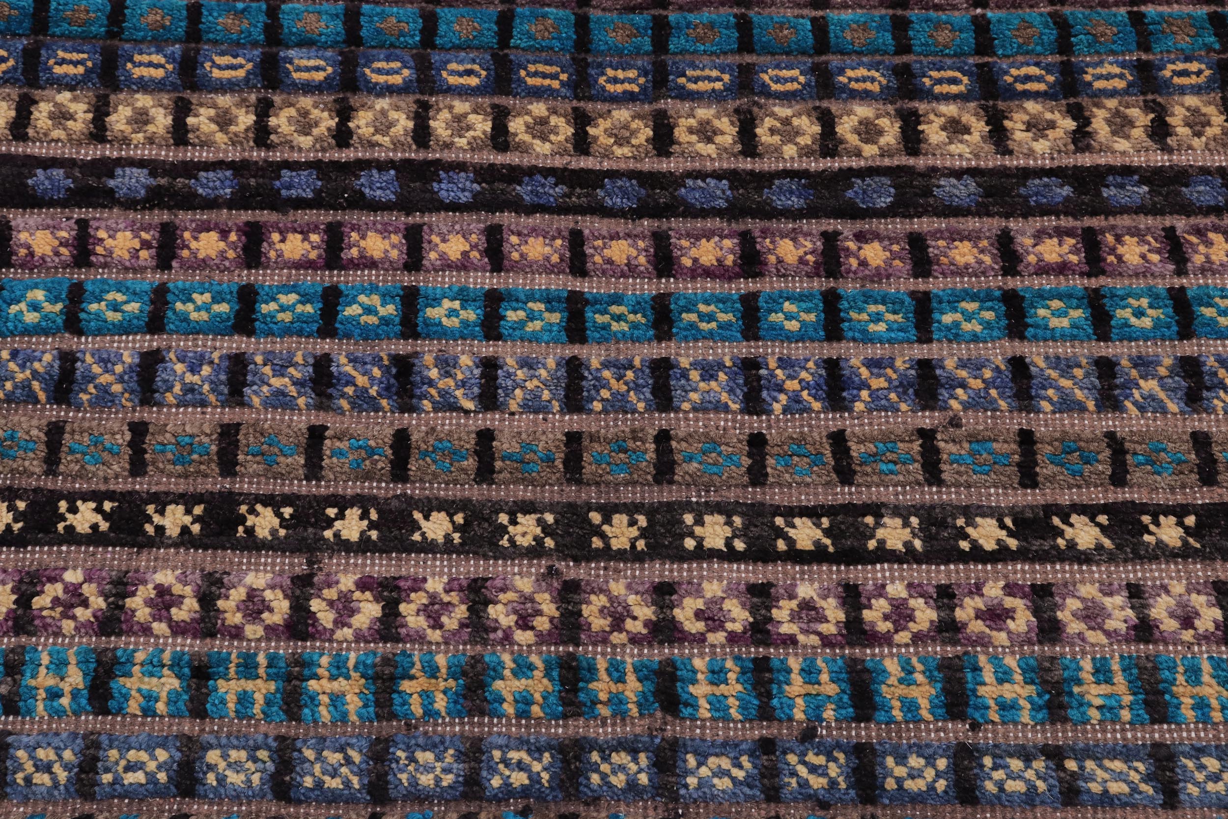 handmade Geometric Berjusta Black Gold Hand Knotted RECTANGLE 100% WOOL area rug 5' x 7'