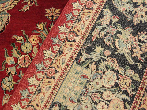 handmade Traditional Tabriz Red Black Hand Knotted RECTANGLE 100% WOOL area rug 10x15