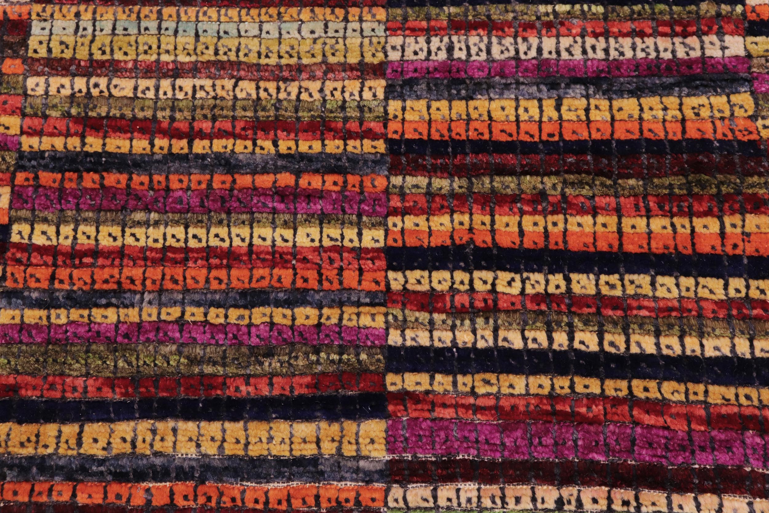 handmade Geometric Berjusta Rust Blue Hand Knotted RECTANGLE 100% WOOL area rug 9' x 12'