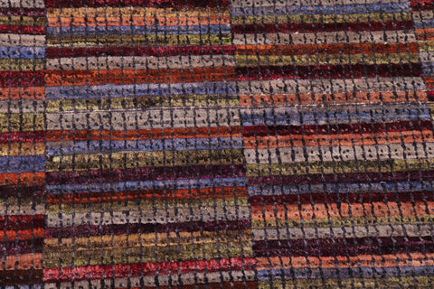 handmade Geometric Berjusta Rust Blue Hand Knotted RECTANGLE 100% WOOL area rug 9' x 12'