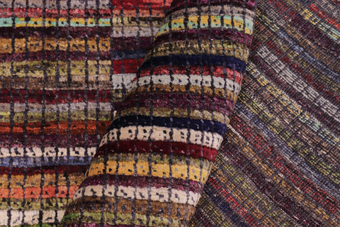 handmade Geometric Berjusta Rust Blue Hand Knotted RECTANGLE 100% WOOL area rug 9' x 12'