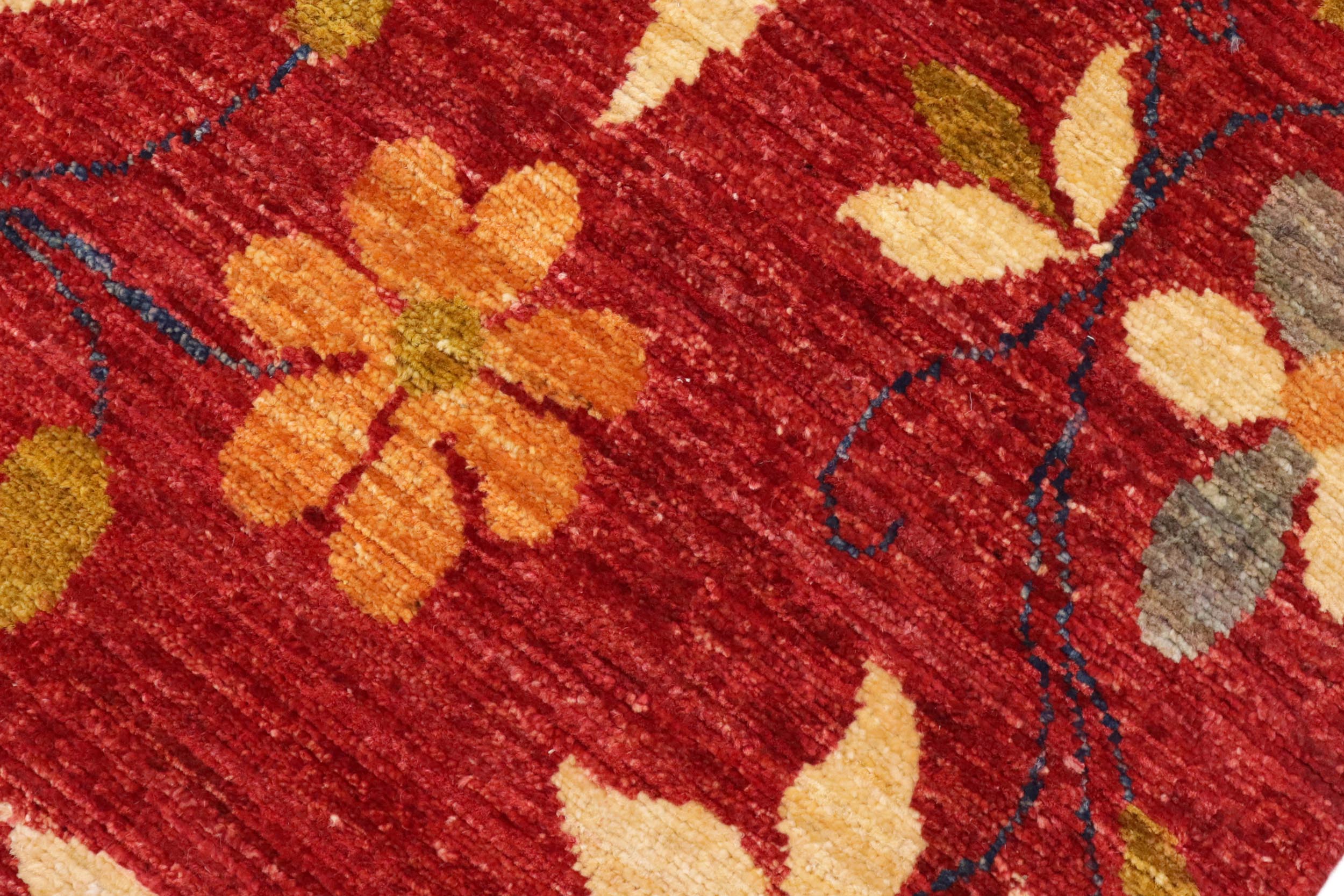 handmade Geometric Kurjean Red Gray Hand Knotted RECTANGLE 100% WOOL area rug 6x8