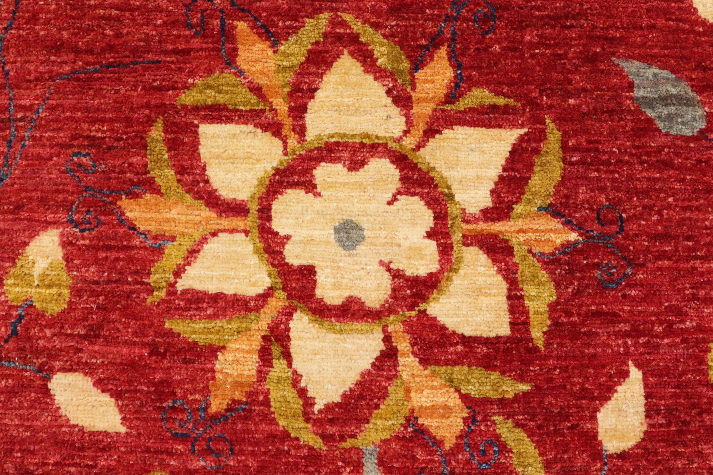 handmade Geometric Kurjean Red Gray Hand Knotted RECTANGLE 100% WOOL area rug 6x8