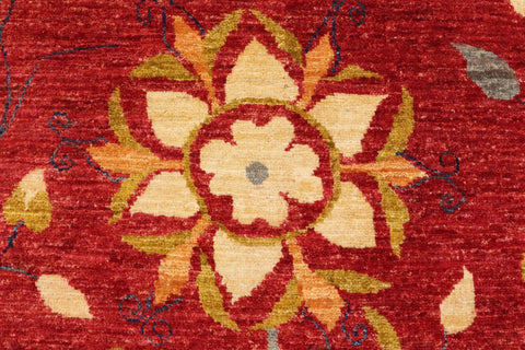 handmade Geometric Kurjean Red Gray Hand Knotted RECTANGLE 100% WOOL area rug 6x8