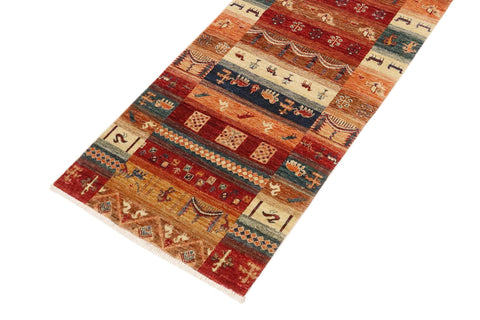 handmade Geometric Kurjean Red Beige Hand Knotted RUNNER 100% WOOL area rug 3x8