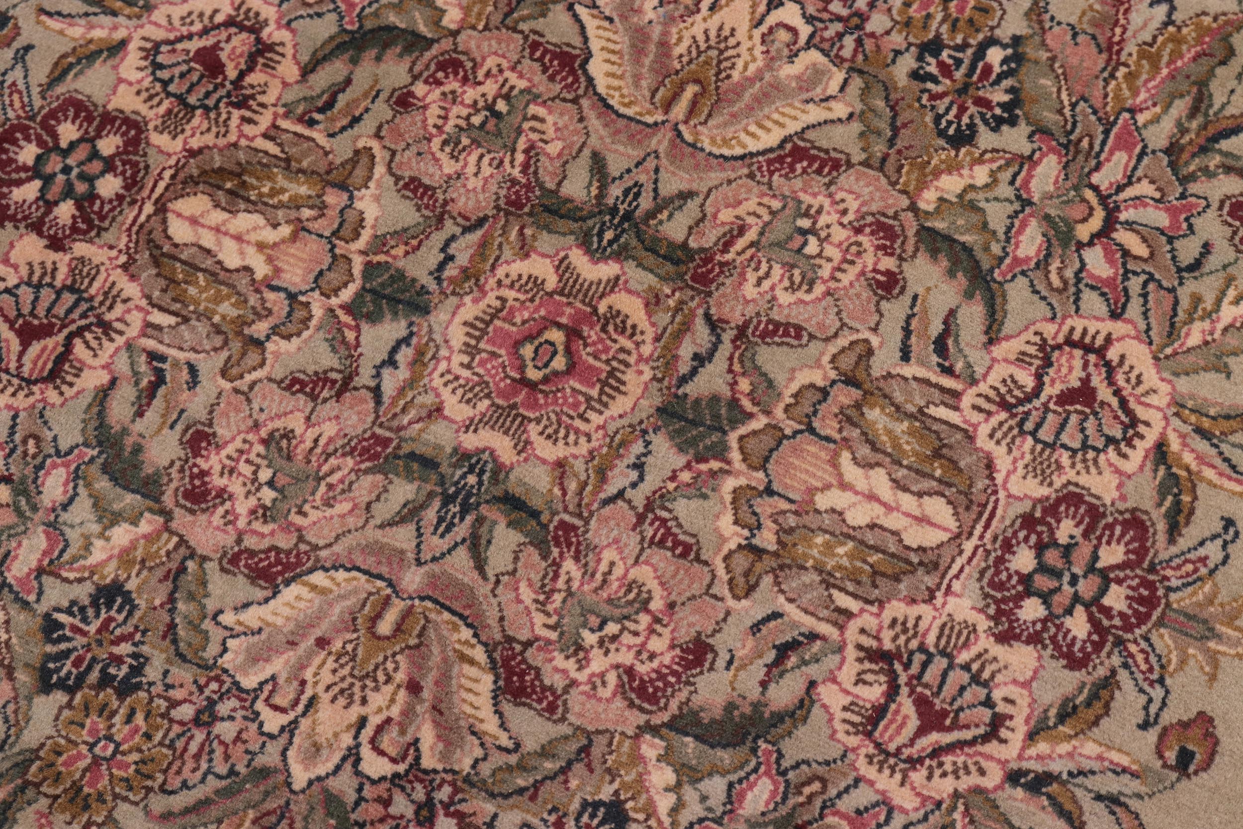 handmade Traditional Abusson Green Maroon Hand Knotted RECTANGLE 100% WOOL area rug 10x14
