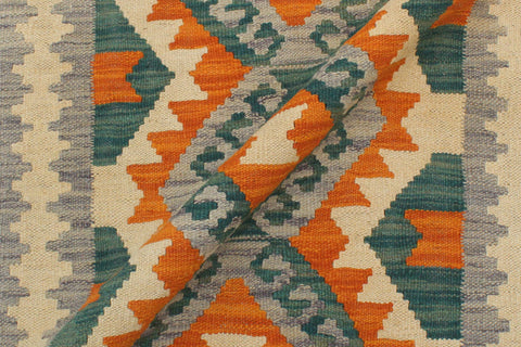 handmade Geometric Kilim Rust Purple Hand-Woven RECTANGLE 100% WOOL area rug 2' x 3'