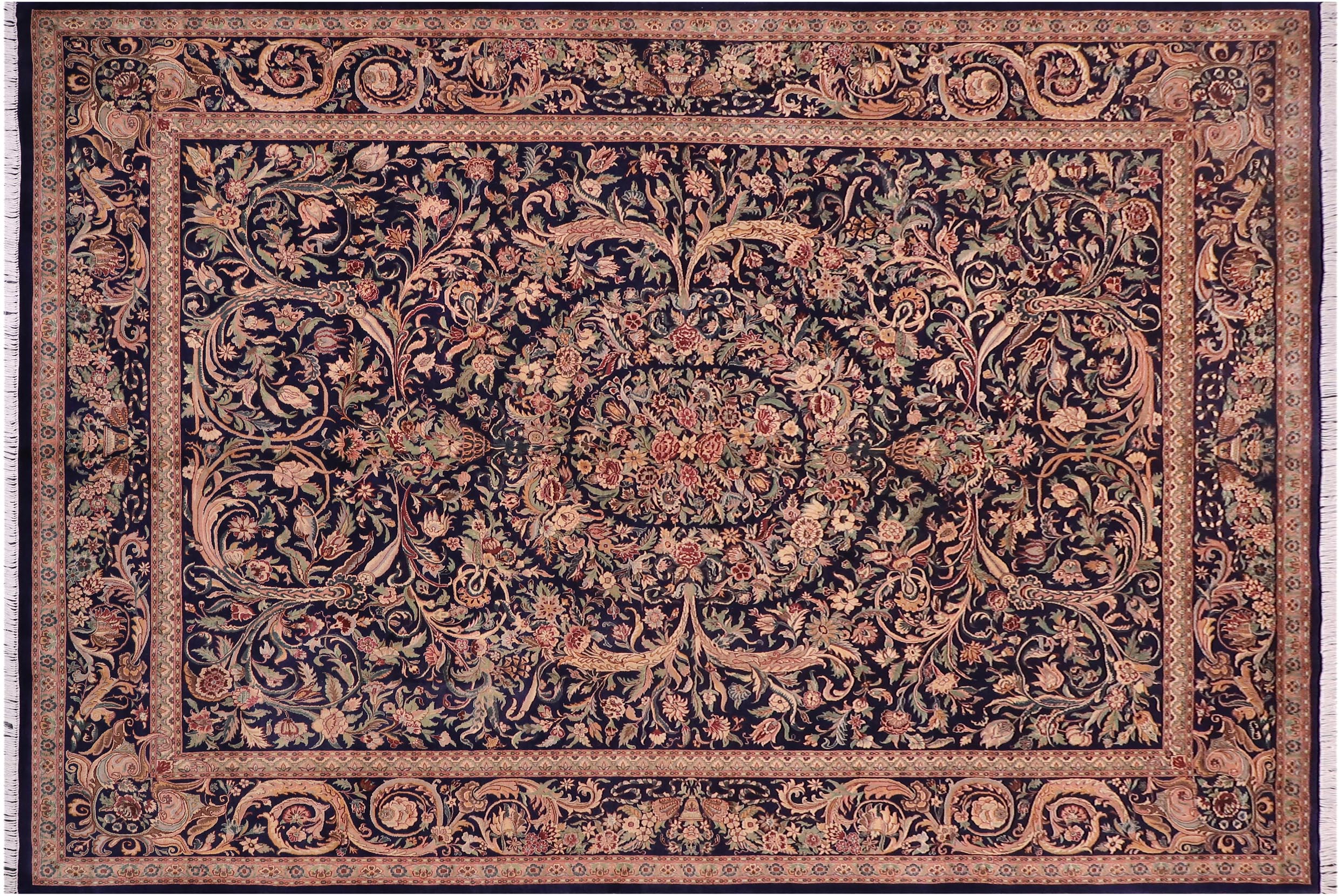 handmade Traditional Tamour Blue Red Hand Knotted RECTANGLE 100% WOOL area rug 10x14