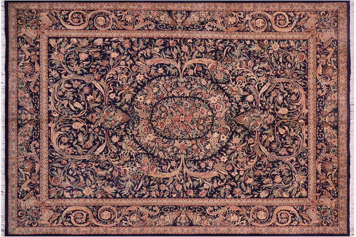 handmade Traditional Tamour Blue Red Hand Knotted RECTANGLE 100% WOOL area rug 10x14