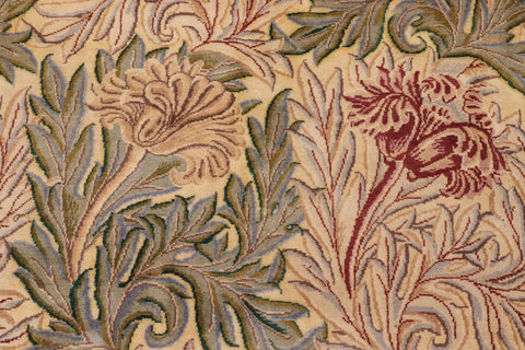 handmade Transitional Tulip Gold Green Hand Knotted RECTANGLE 100% WOOL area rug 10x14