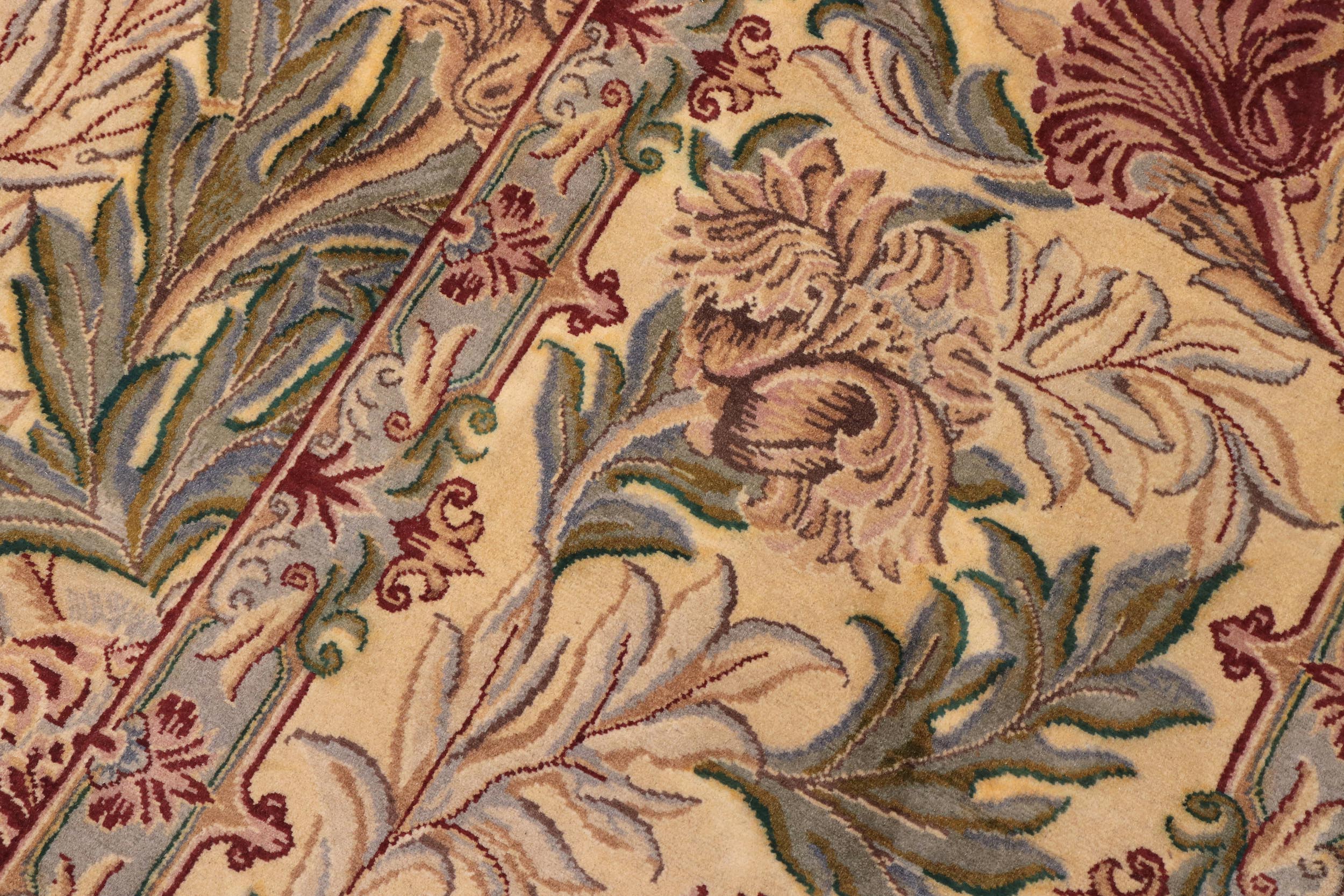 handmade Transitional Tulip Gold Green Hand Knotted RECTANGLE 100% WOOL area rug 10x14