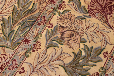 handmade Transitional Tulip Gold Green Hand Knotted RECTANGLE 100% WOOL area rug 10x14