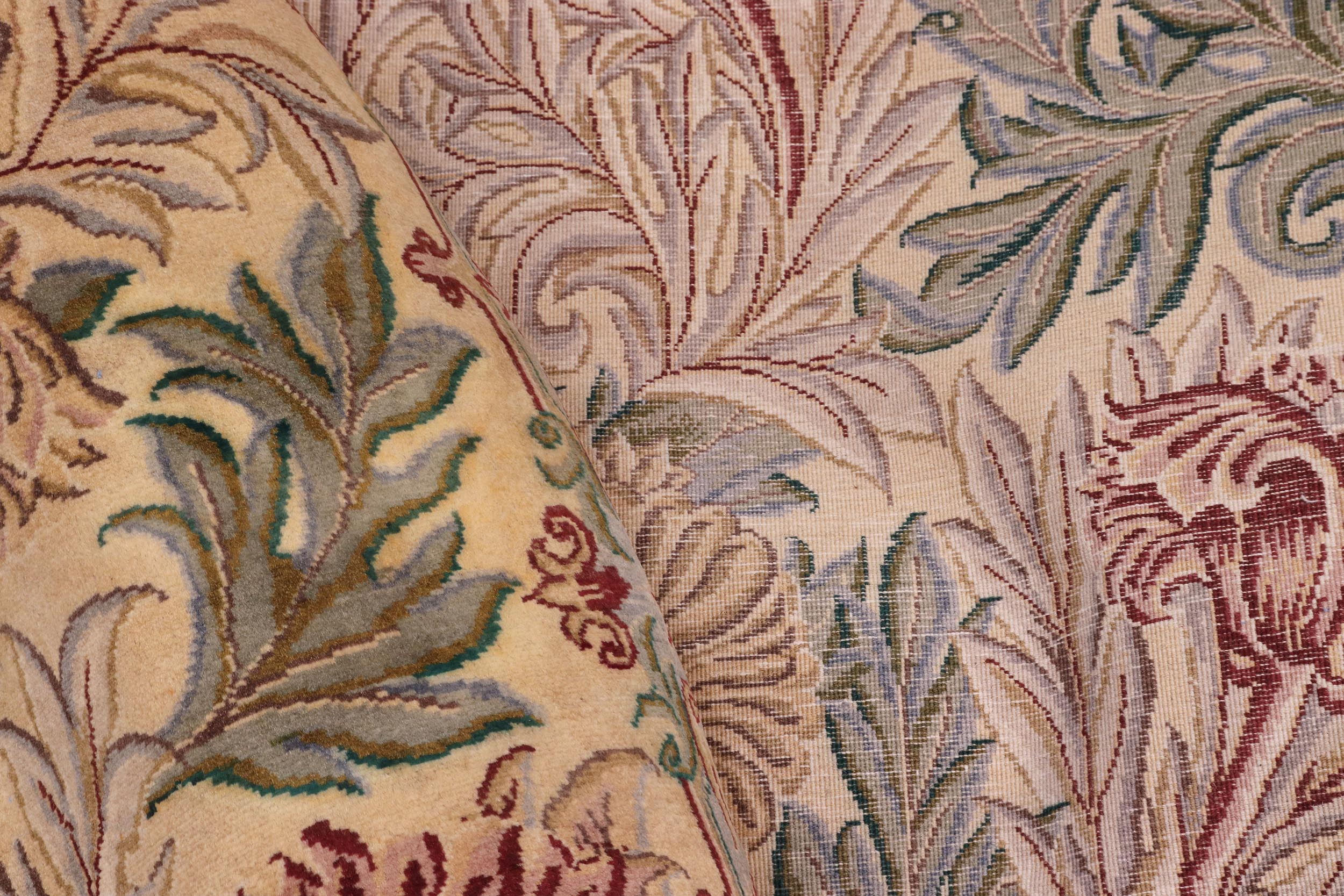 handmade Transitional Tulip Gold Green Hand Knotted RECTANGLE 100% WOOL area rug 10x14