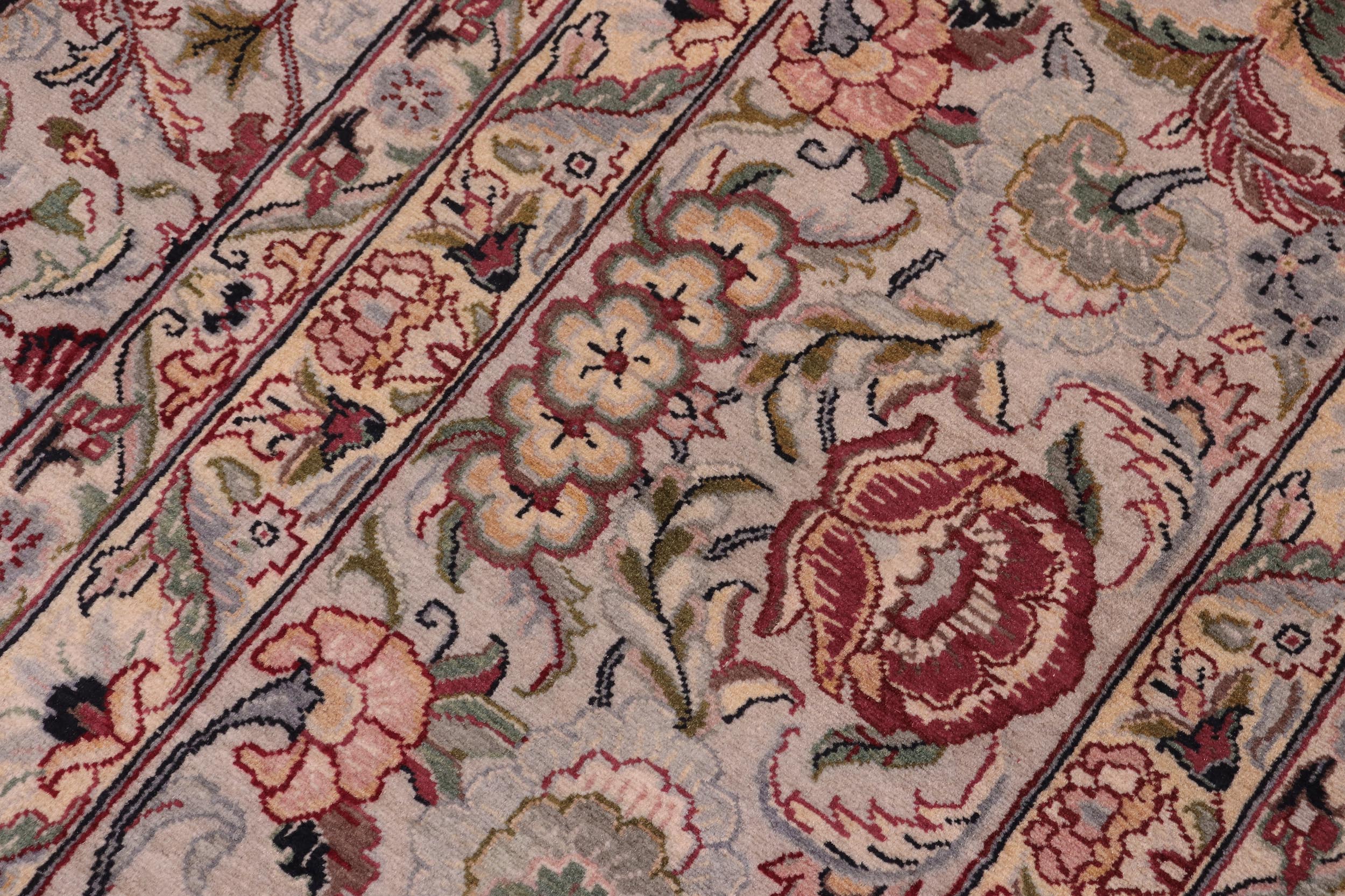 handmade Transitional Rosheen Gray Gray Hand Knotted RECTANGLE 100% WOOL area rug 10x14