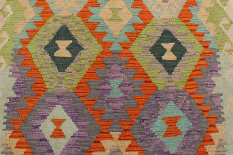 handmade Geometric Kilim Rust Beige Hand-Woven RECTANGLE 100% WOOL area rug 3 x 4