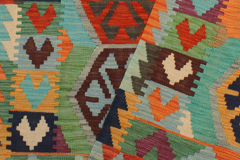 handmade Geometric Kilim Gray Blue Hand-Woven RECTANGLE 100% WOOL area rug 3 x 5