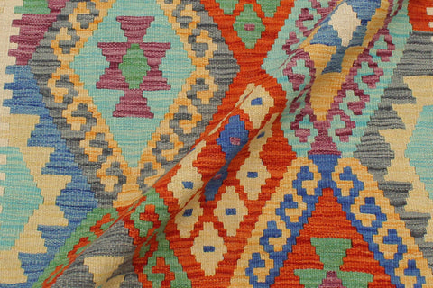 handmade Geometric Kilim Rust Beige Hand-Woven RECTANGLE 100% WOOL area rug 3 x 5