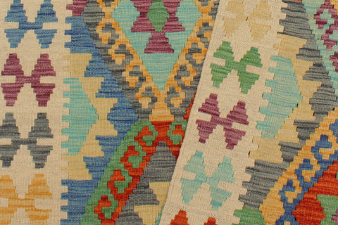 handmade Geometric Kilim Rust Beige Hand-Woven RECTANGLE 100% WOOL area rug 3 x 5