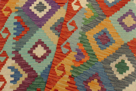 handmade Geometric Kilim Rust Beige Hand-Woven RECTANGLE 100% WOOL area rug 3 x 5